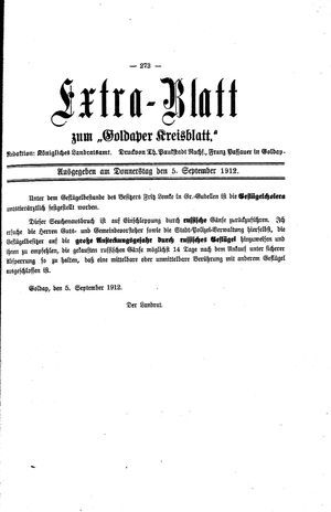Goldaper Kreisblatt vom 05.09.1912