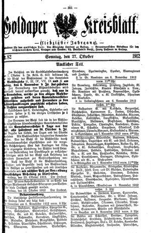 Goldaper Kreisblatt vom 27.10.1912
