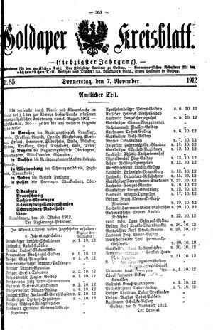 Goldaper Kreisblatt vom 07.11.1912