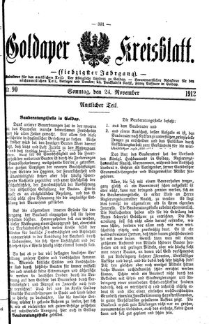 Goldaper Kreisblatt vom 24.11.1912