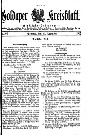 Goldaper Kreisblatt on Dec 29, 1912