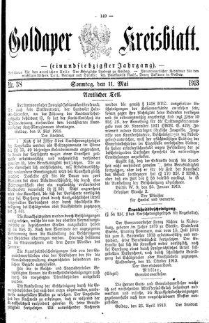 Goldaper Kreisblatt vom 11.05.1913