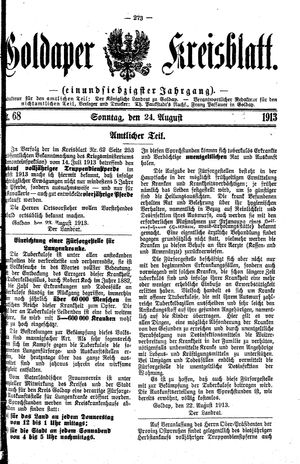 Goldaper Kreisblatt vom 24.08.1913