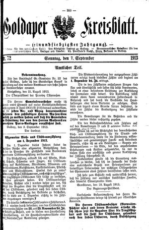 Goldaper Kreisblatt vom 07.09.1913