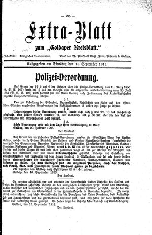 Goldaper Kreisblatt vom 16.09.1913