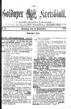 Goldaper Kreisblatt vom 21.09.1913