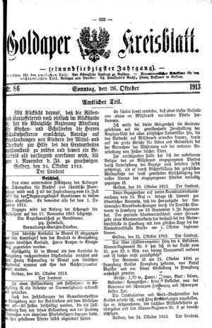 Goldaper Kreisblatt vom 26.10.1913