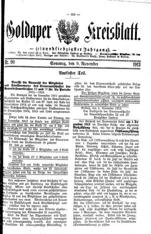 Goldaper Kreisblatt vom 09.11.1913