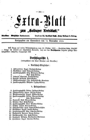 Goldaper Kreisblatt vom 15.11.1913