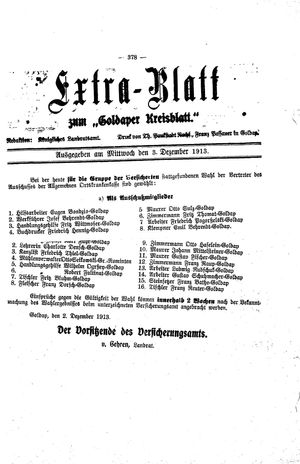 Goldaper Kreisblatt vom 03.12.1913
