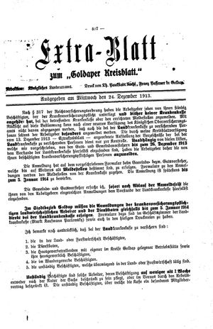 Goldaper Kreisblatt vom 24.12.1913