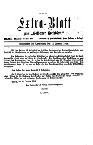 Goldaper Kreisblatt vom 15.01.1914