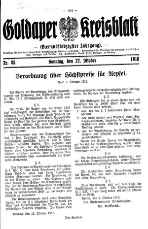 Goldaper Kreisblatt on Oct 22, 1916