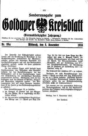 Goldaper Kreisblatt vom 08.11.1916