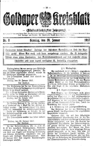 Goldaper Kreisblatt vom 28.01.1917