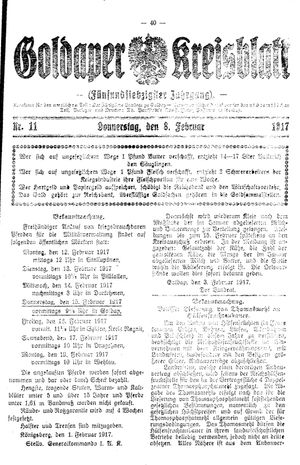 Goldaper Kreisblatt vom 08.02.1917