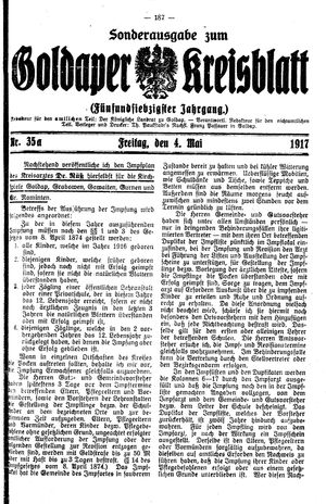 Goldaper Kreisblatt vom 04.05.1917