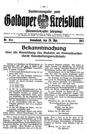 Goldaper Kreisblatt vom 26.05.1917