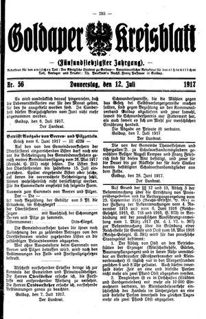 Goldaper Kreisblatt vom 12.07.1917