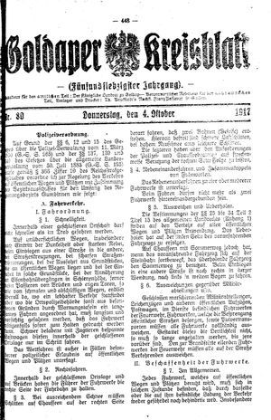 Goldaper Kreisblatt vom 04.10.1917