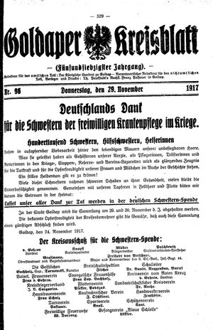 Goldaper Kreisblatt on Nov 29, 1917