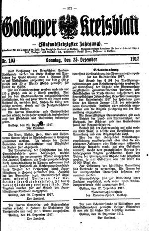 Goldaper Kreisblatt vom 23.12.1917