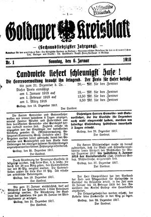 Goldaper Kreisblatt vom 06.01.1918