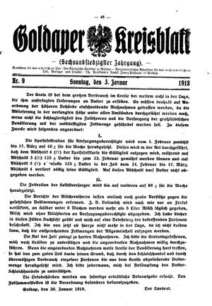 Goldaper Kreisblatt vom 03.02.1918