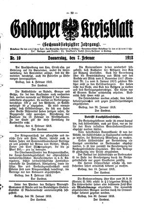 Goldaper Kreisblatt on Feb 7, 1918