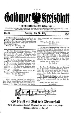Goldaper Kreisblatt on Mar 24, 1918