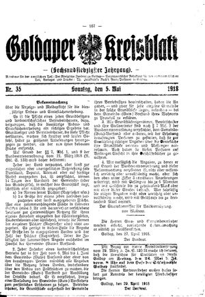 Goldaper Kreisblatt vom 05.05.1918