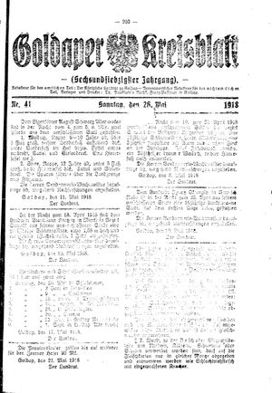 Goldaper Kreisblatt vom 26.05.1918