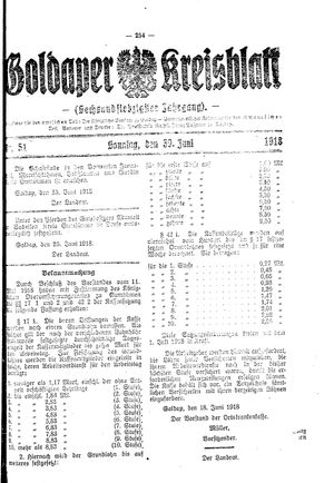 Goldaper Kreisblatt vom 30.06.1918