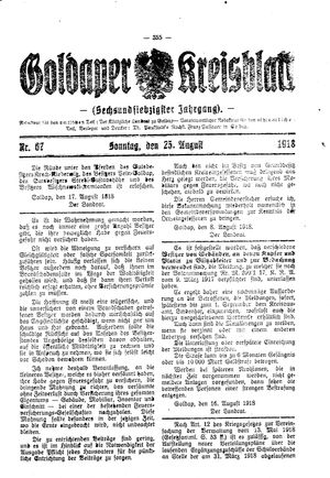 Goldaper Kreisblatt vom 25.08.1918