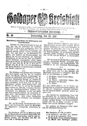Goldaper Kreisblatt vom 27.05.1920