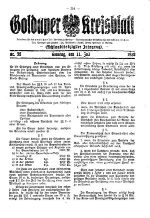 Goldaper Kreisblatt vom 11.07.1920