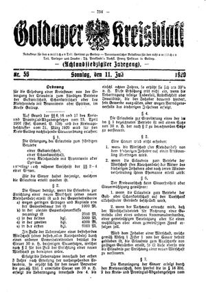 Goldaper Kreisblatt vom 11.07.1920