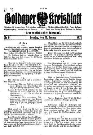 Goldaper Kreisblatt on Jan 30, 1921