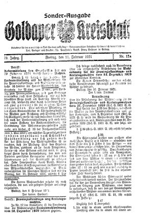 Goldaper Kreisblatt vom 11.02.1921