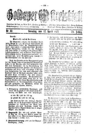 Goldaper Kreisblatt vom 17.04.1921