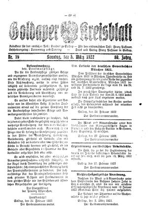 Goldaper Kreisblatt vom 05.03.1922