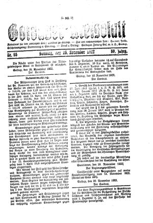Goldaper Kreisblatt vom 26.11.1922