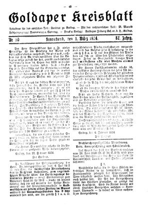 Goldaper Kreisblatt vom 01.03.1924