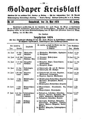 Goldaper Kreisblatt vom 24.05.1924