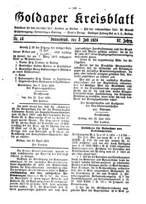 Goldaper Kreisblatt vom 05.07.1924