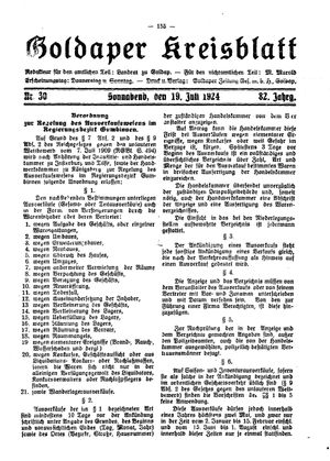 Goldaper Kreisblatt vom 19.07.1924