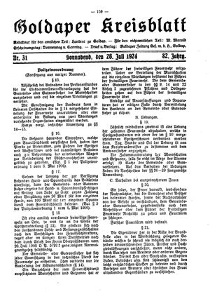 Goldaper Kreisblatt vom 26.07.1924