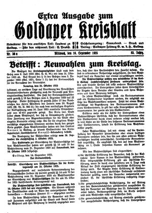Goldaper Kreisblatt vom 16.09.1925
