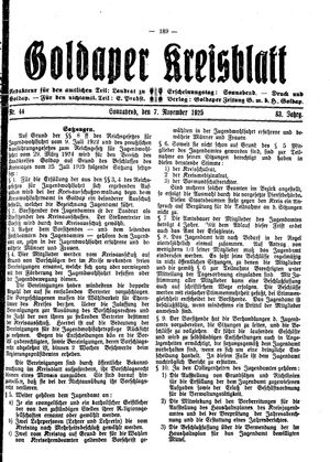 Goldaper Kreisblatt vom 07.11.1925