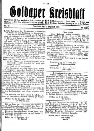 Goldaper Kreisblatt vom 05.12.1925